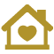 Icon illustration of a house with a heart inside