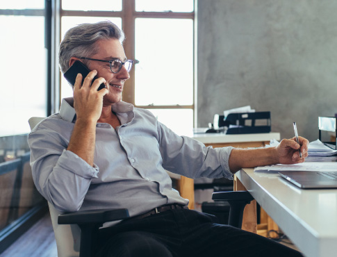 A man talking on a smartphone